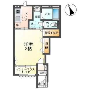 スレーヌハイツ【1階】の間取り