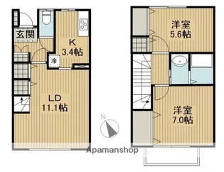カンピジャーナA棟【3号室】の間取り