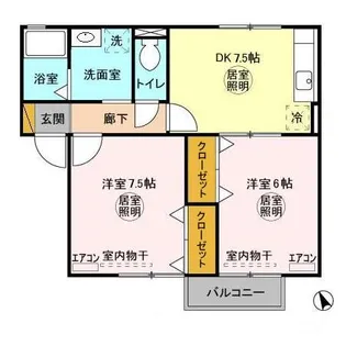 サニーコート桜井 Ⅱ【1階】の間取り