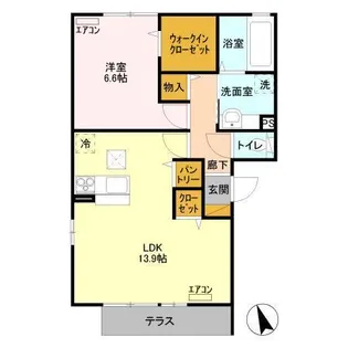 ベル・アジュールⅡAB A棟【1階】の間取り