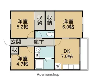 エリームD棟【201号室】の間取り