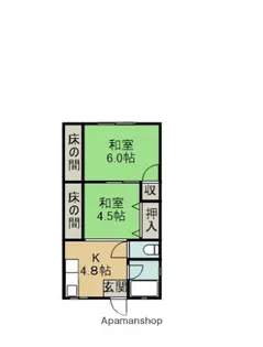 ハイム新取手【201号室】の間取り