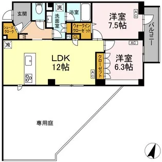 プライム フォレスト 百合ケ丘【1階】の間取り