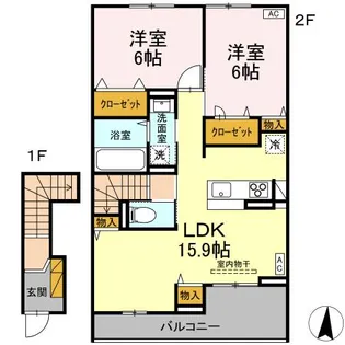 LA MER KOU(ラ・メール コウ)【2階】の間取り