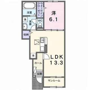 サニーフラットⅡ【1階】の間取り