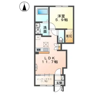 仮)取手市上高井648アパート【1階】の間取り