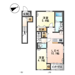 NIRVANAⅢ取手(ナバーナスリートリデ)【2階】の間取り
