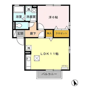 サウスコート B【1階】の間取り
