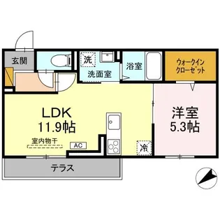 DーINVEST栄町【102号室】の間取り