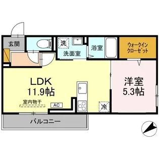 DーINVEST栄町【2階】の間取り