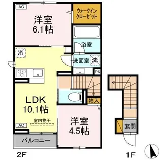 DーINVEST田宮【2階】の間取り