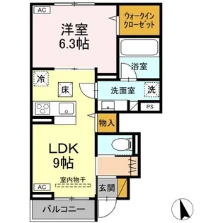 DーINVEST田宮【1階】の間取り