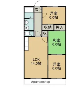 ハイツ戸頭【4階】の間取り