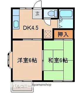 クワガタコーポ【2階】の間取り