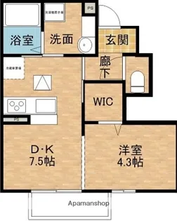 リブレ坂町A棟【1階】の間取り