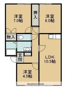 サンガーデン守谷D棟【1階】の間取り