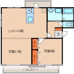 リリーズ・フィールド【301号室】の間取り
