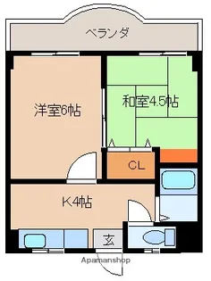 フジビル佐貫【402号室】の間取り