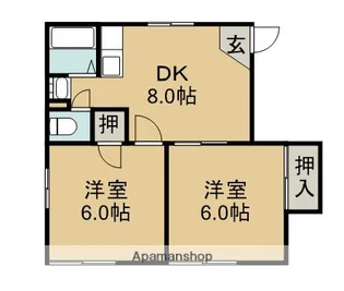 コーポかおりA棟【2階】の間取り