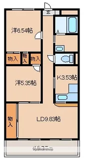 オーブドゥ長山【206号室】の間取り