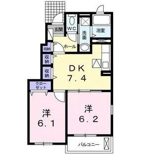 エル クレシェンドⅡ【1階】の間取り