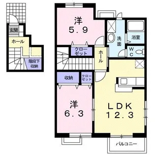 アクティ・ヤマサ 弐番館【2階】の間取り