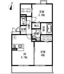 ローズガーデンA棟【2階】の間取り