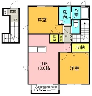 ソレイユ松ヶ丘【201号室】の間取り