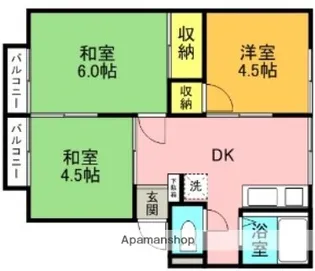 サンシティ須長【1階】の間取り