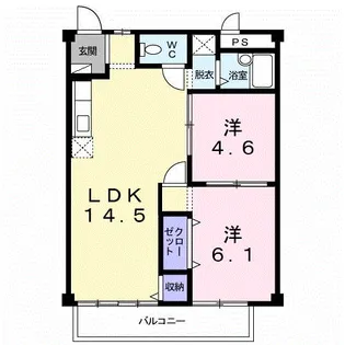 シティハイツ松前台A【2階】の間取り