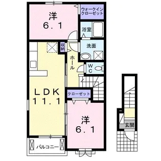 フォルシュⅡ【2階】の間取り