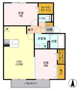 エクレールA・B・C・D A棟【2階】の間取り