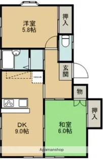 コーポヒルラック10号棟【1階】の間取り