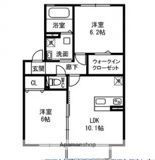 シャンテ小絹【1階】の間取り