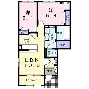 エスポワール【1階】の間取り
