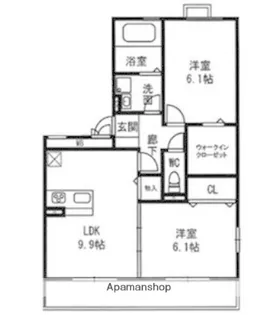 ヴァン・ボヌール中央【1階】の間取り