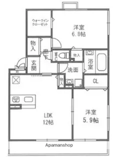 ヴァン・ボヌール中央【2階】の間取り