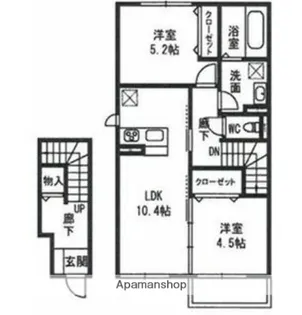 ルミエールKV【203号室】の間取り
