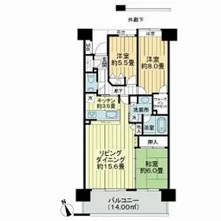 センチュリーつくばみらい平B【6階】の間取り