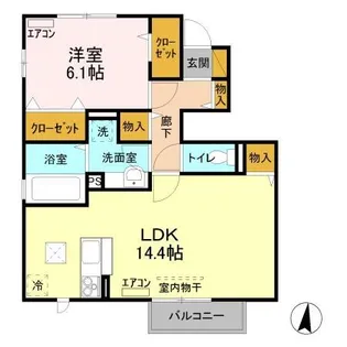 ヴィクトワール常総AB【1階】の間取り