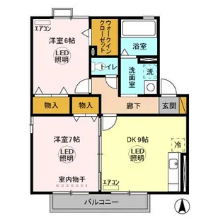 リビングタウンみどりの【2階】の間取り