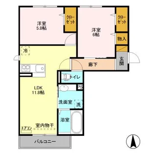 ルピナスヴィラ AB【3階】の間取り