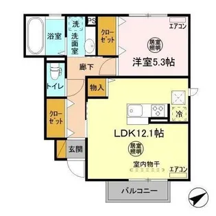 L’ESPOIR(レスポワール)【1階】の間取り