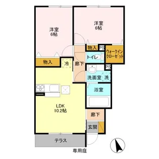 スローライフさしまⅡ【1階】の間取り