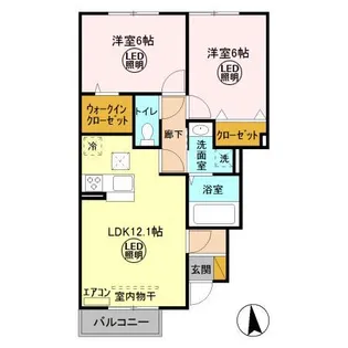 エルクルーズ【1階】の間取り