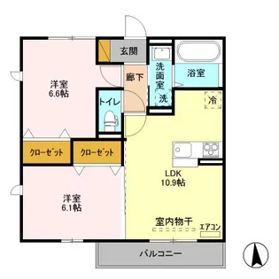 ゼピュロスみどりの A棟【3階】の間取り