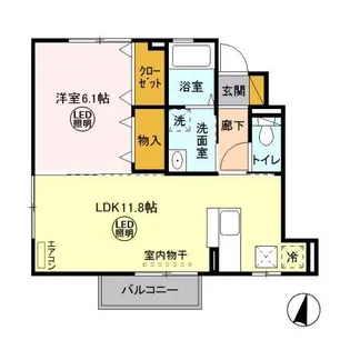 リヴェール御林【1階】の間取り