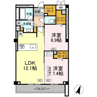 プライム フォレスト 百合ケ丘【3階】の間取り