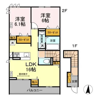 LA MER KOU(ラ・メール コウ)【2階】の間取り