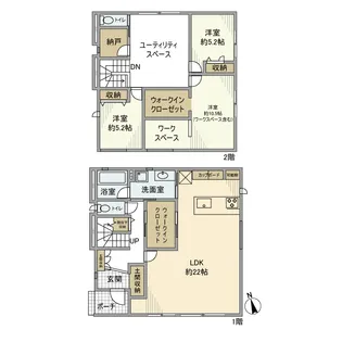 茨城県つくばみらい市小張【一戸建】の間取り
